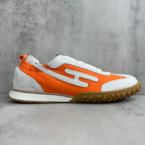 HM Jet Sneaker da uomo in pelle scamosciata bianca e arancione 656857
