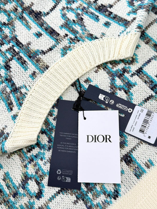 CD 25 Maglione Pullover Crema Blu-verde Lana