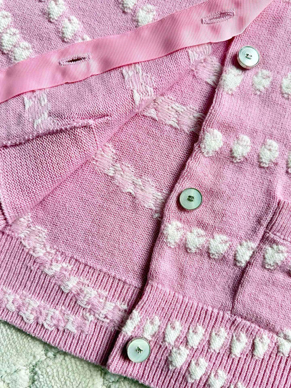 Chanel 25P Cardigan Pink Mix White Cashmere 237302