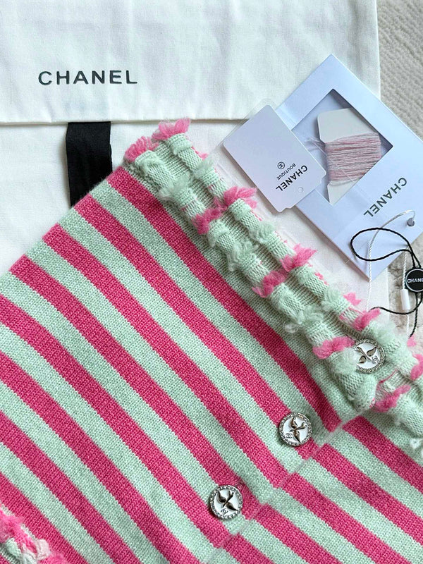 Chanel 25P Tube Top Pink Mix Green Cashmere 237316