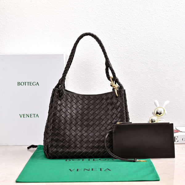BV 26s Parachute Bag Deep Coffee Intrecciato Leather 291399