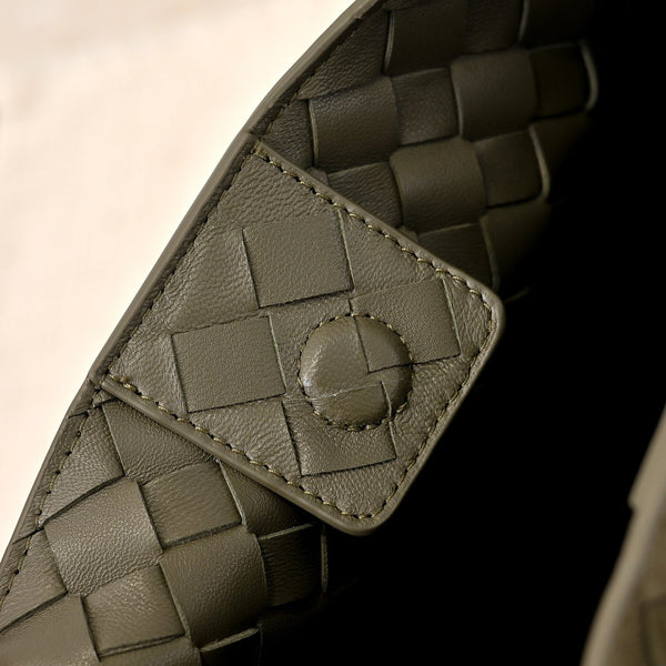 BV 26s Parachute Bag Olive Intrecciato Suede 291417