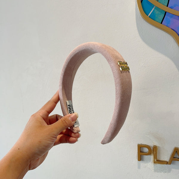 THICK HEADBAND IN LIGHT PINK CASHMERE 412455