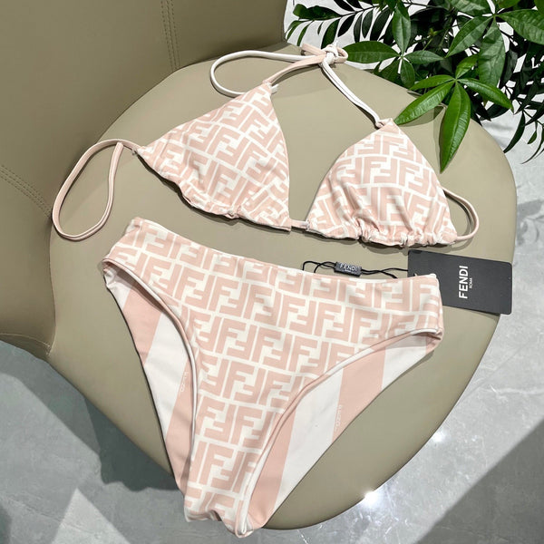 Fendi Swimsuit Pink White Technical Fabric 180516