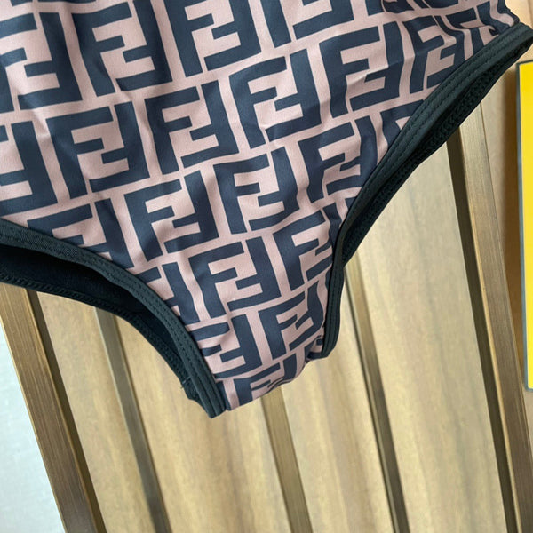Maillot de bain une pièce réversible Fendi Coton noir et marron 180521