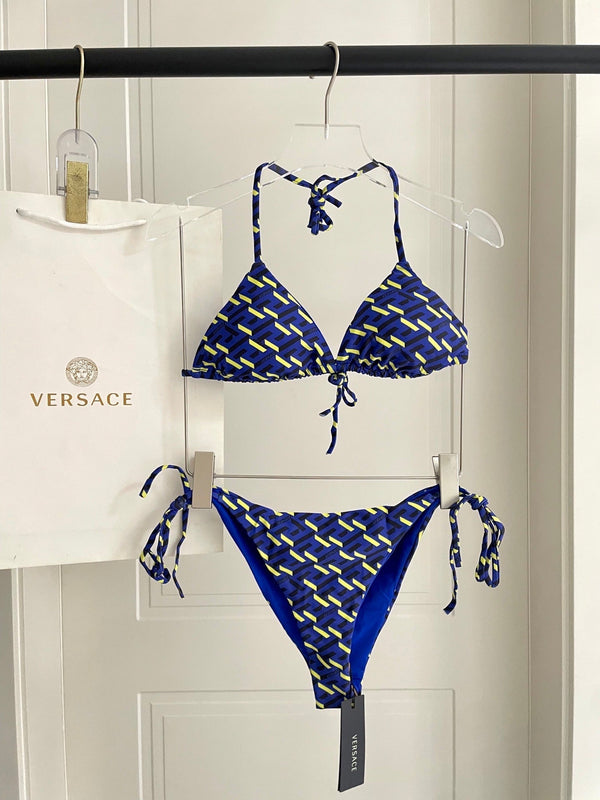 Haut et bas de bikini Versace bleu multicolore 201828