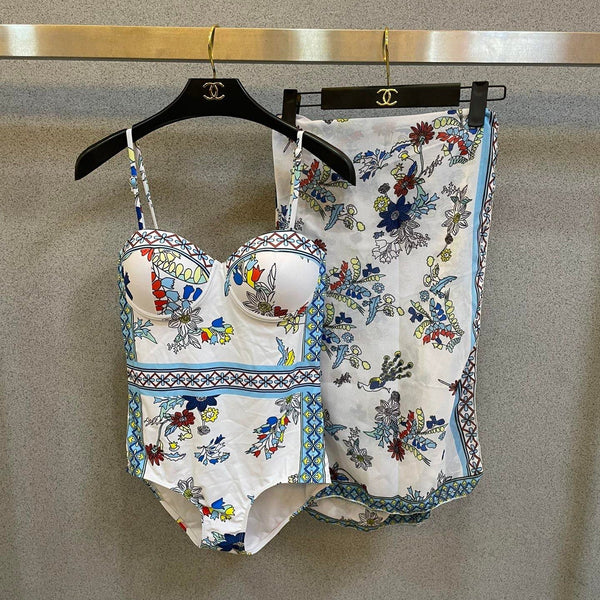Versace One-Piece Bikini Blue Colorful 201829