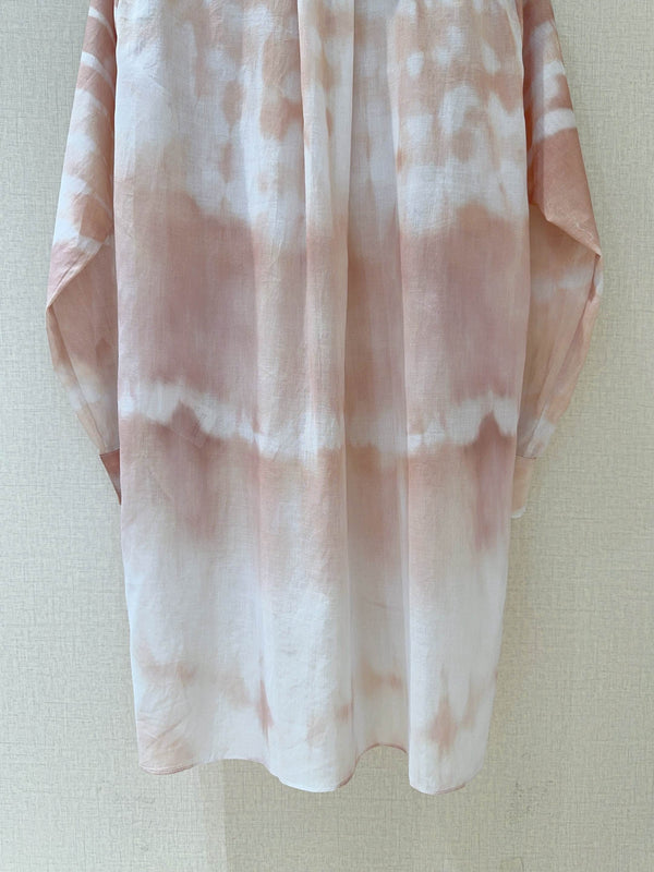 Camicia con motivo tie-dye CD rosa misto cotone bianco