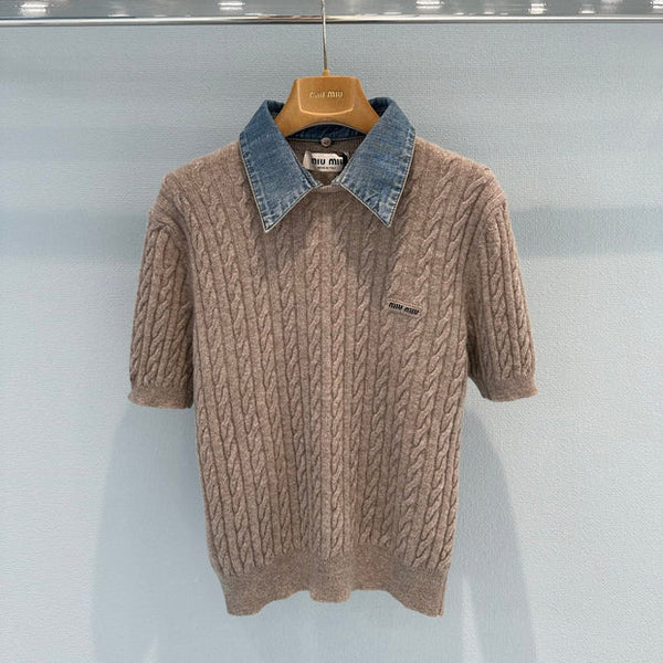 Miu 2026 Shirt Brown Wool 645128
