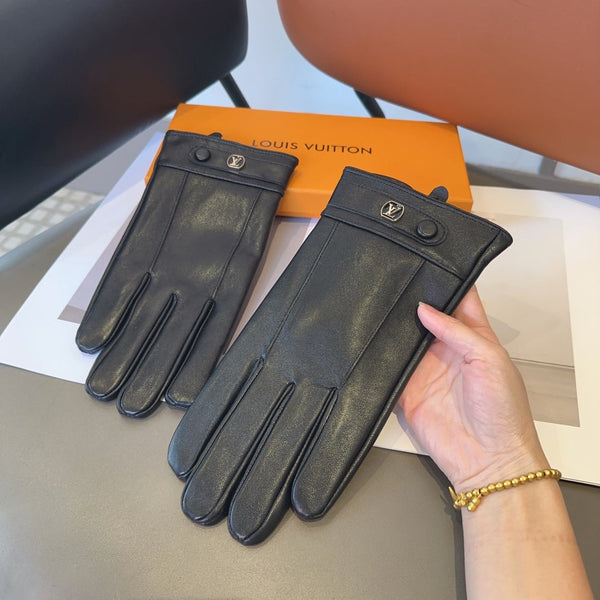 LV GLOVES IN BLACK LAMBSKIN 462318