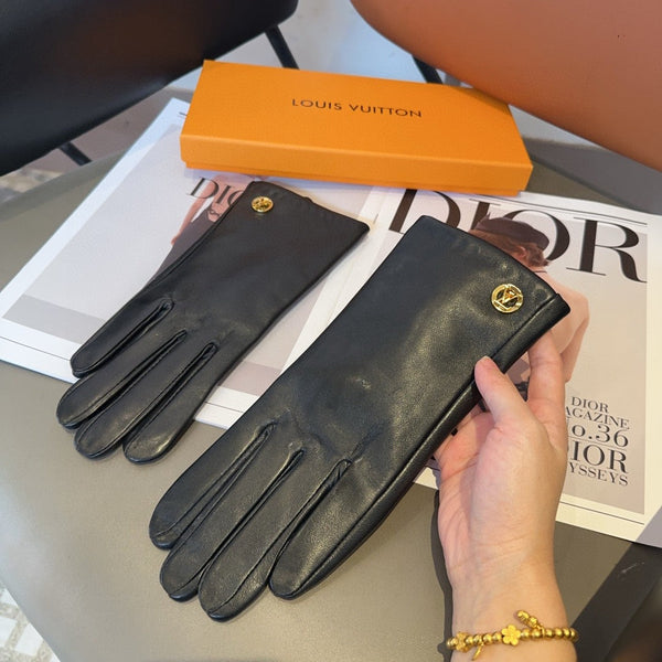 LV GLOVES IN BLACK LAMBSKIN 463910