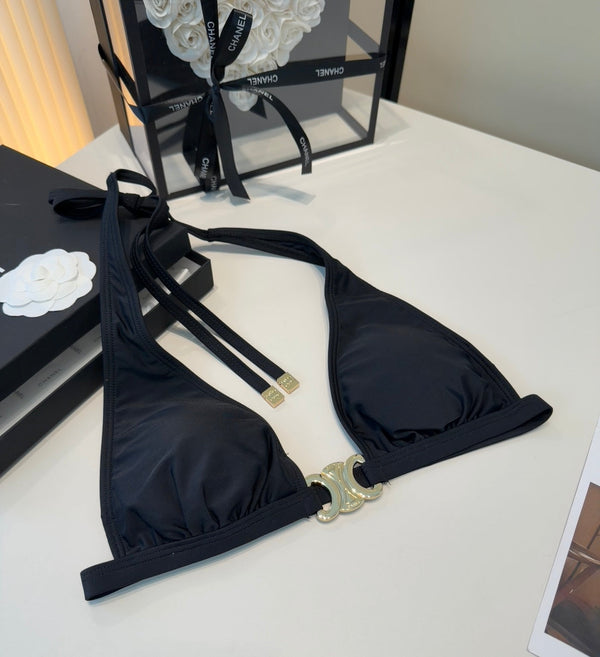 Celine Triangle Swimsuits Black Polyamide 180547