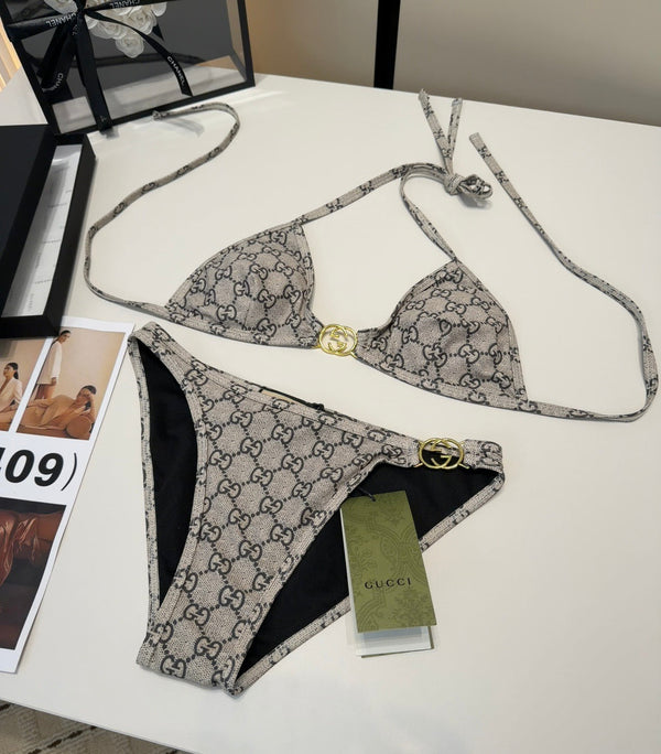 Gucci 26s Swimsuit Grey Cotton 185813