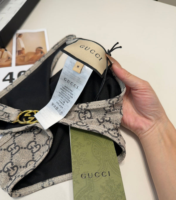 Gucci 26s Swimsuit Grey Cotton 185813