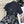 CD 2025 Floral Short-sleeved Belt Shirt Dress Black mix White Cotton