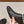 CC LOW CUT BOOTS IN BLACK STRETCH LAMBSKIN AND GROSGRAIN WITH PEARL CHAIN
