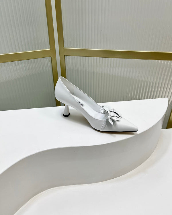 Jimmy Pumps 65mm in pelle di vacchetta bianca 597811