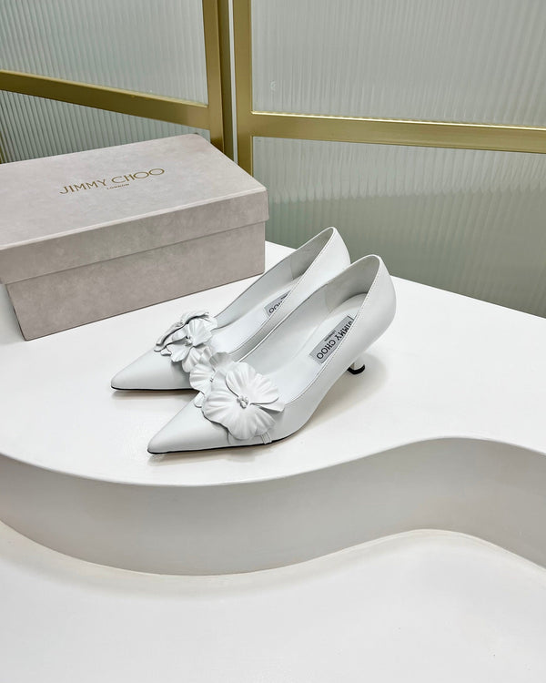 Jimmy Pumps 65mm in pelle di vacchetta bianca 597811