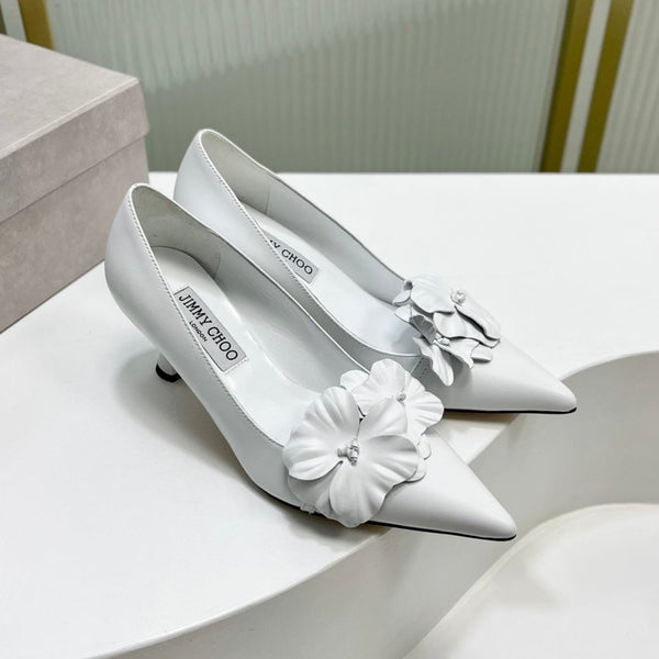 Jimmy Pumps 65mm in pelle di vacchetta bianca 597811