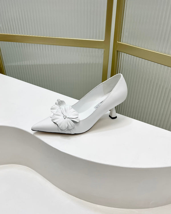 Jimmy Pumps 65mm in pelle di vacchetta bianca 597811
