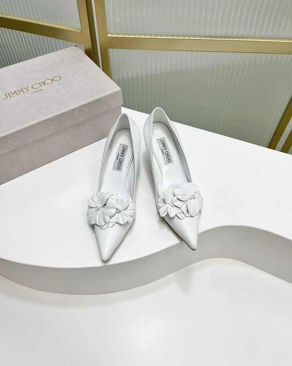 Jimmy Pumps 65mm in pelle di vacchetta bianca 597811