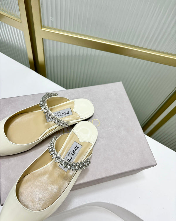 Jimmy Bing In Mules in pelle di mucca bianca 587750