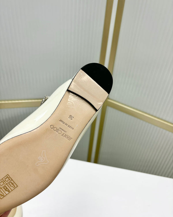 Jimmy Bing In Mules in pelle di mucca bianca 587750