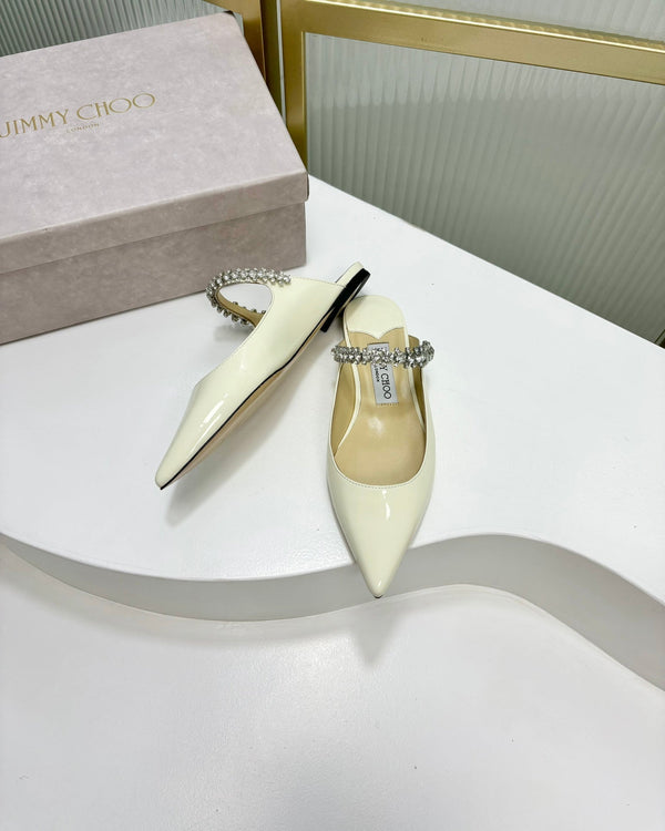 Jimmy Bing In Mules in pelle di mucca bianca 587750