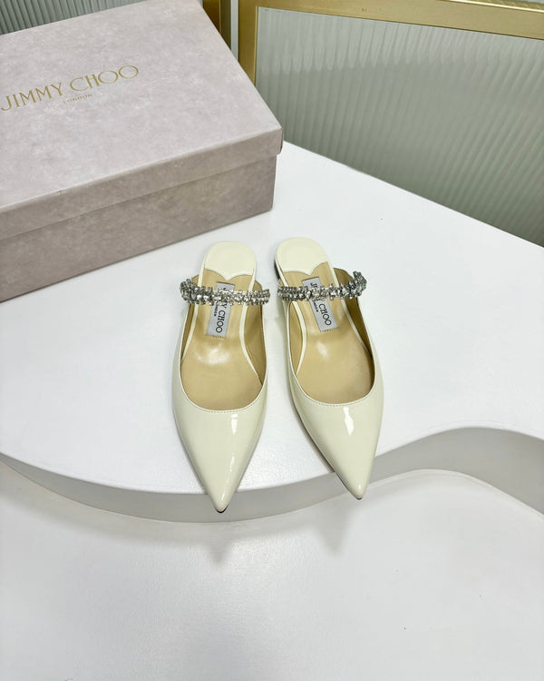 Jimmy Bing In Mules in pelle di mucca bianca 587750