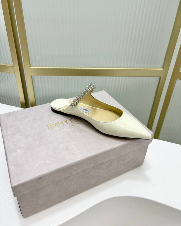 Jimmy Bing In Mules in pelle di mucca bianca 587750