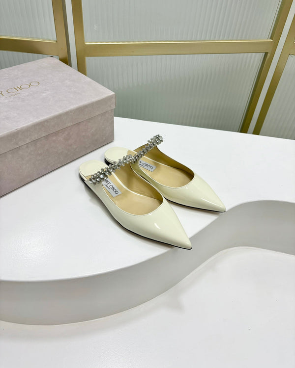 Jimmy Bing In Mules in pelle di mucca bianca 587750