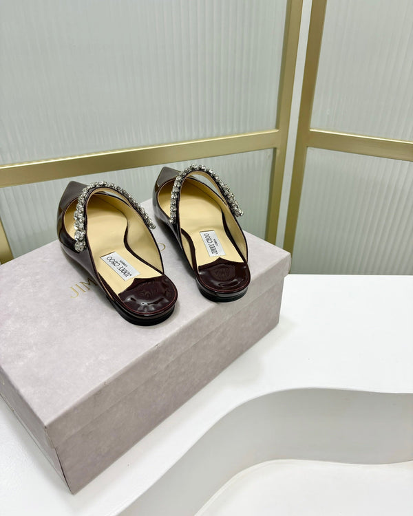 Jimmy Bing In Mules in pelle di vacchetta lucida nera 587752