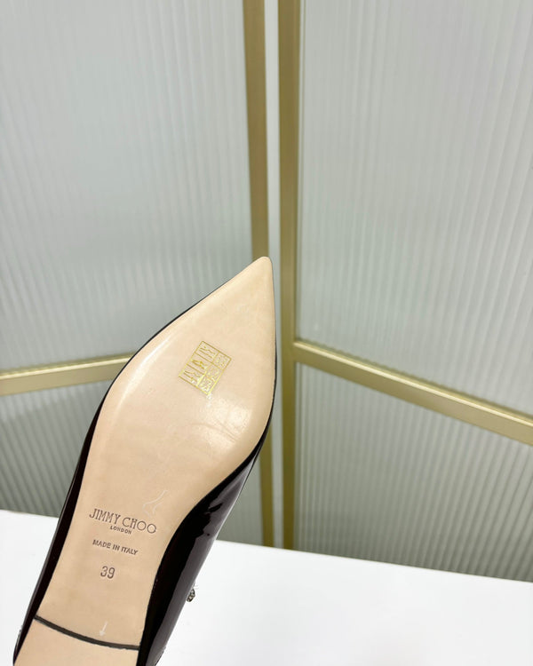 Jimmy Bing In Mules in pelle di vacchetta lucida nera 587752