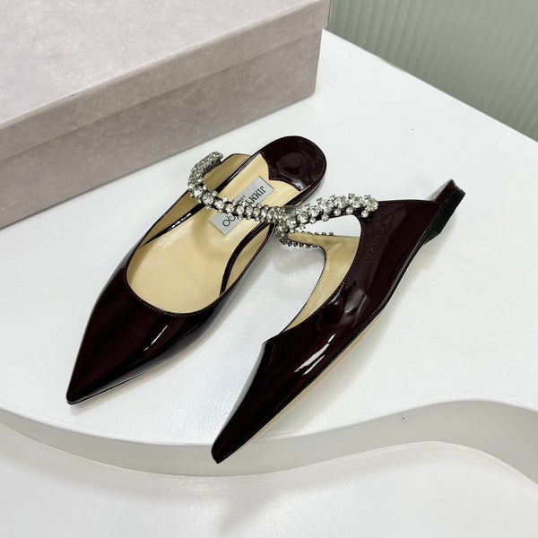 Jimmy Bing In Mules in pelle di vacchetta lucida nera 587752