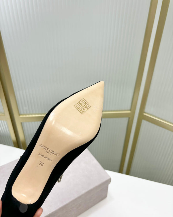 Jimmy Bing 65mm In Suede Nero Mules 587764