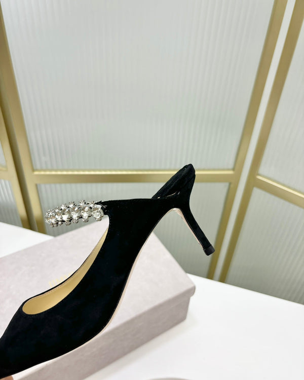 Jimmy Bing 65mm In Suede Nero Mules 587764