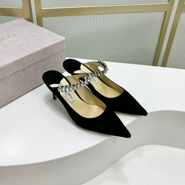 Jimmy Bing 65mm In Suede Nero Mules 587764
