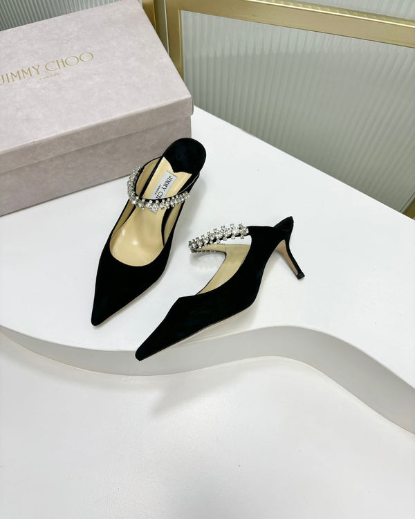 Jimmy Bing 65mm In Suede Nero Mules 587764