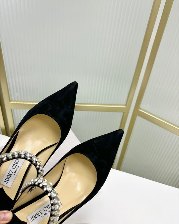 Jimmy Bing 65mm In Suede Nero Mules 587764