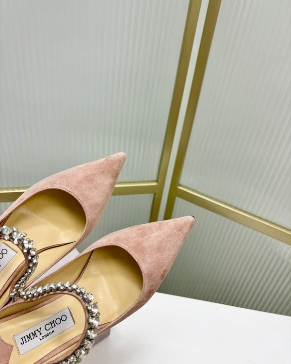 Jimmy Bing 65mm in suede rosa pastello 587766