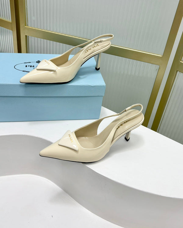 DÉCOLLETÉ SLINGBACK IN VERNICE PRA 50 BIANCO CREMA