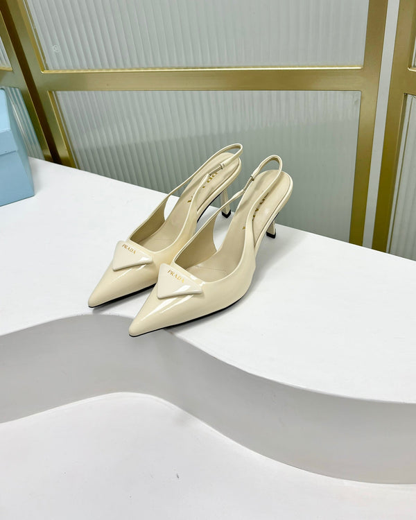 DÉCOLLETÉ SLINGBACK IN VERNICE PRA 50 BIANCO CREMA