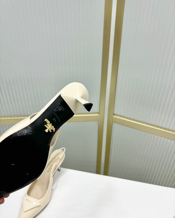 DÉCOLLETÉ SLINGBACK IN VERNICE PRA 50 BIANCO CREMA