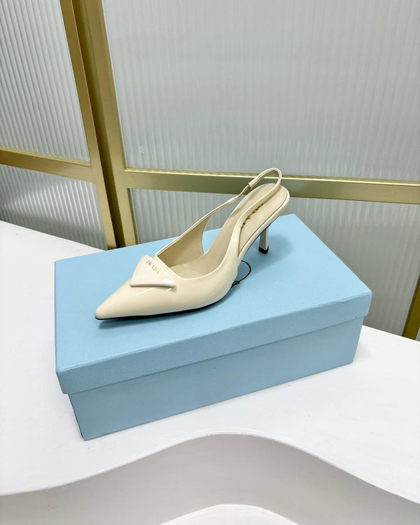 DÉCOLLETÉ SLINGBACK IN VERNICE PRA 50 BIANCO CREMA