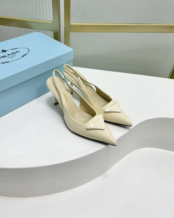 DÉCOLLETÉ SLINGBACK IN VERNICE PRA 50 BIANCO CREMA