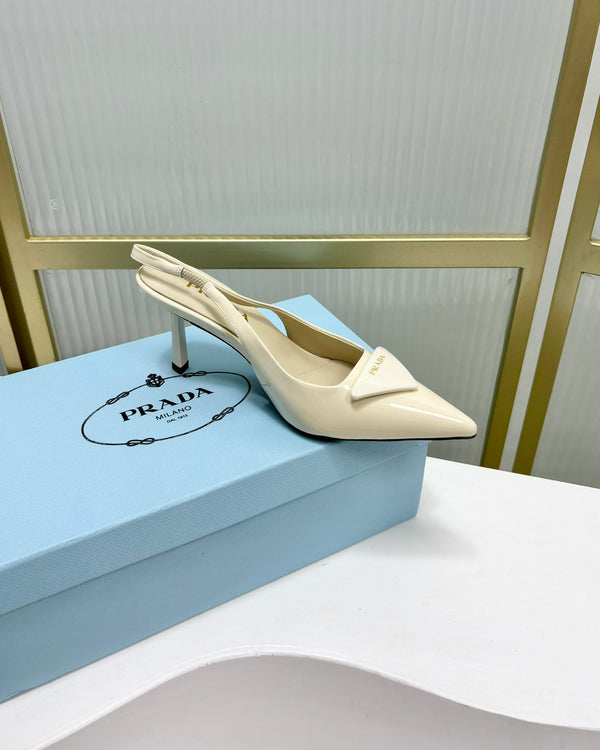 DÉCOLLETÉ SLINGBACK IN VERNICE PRA 50 BIANCO CREMA