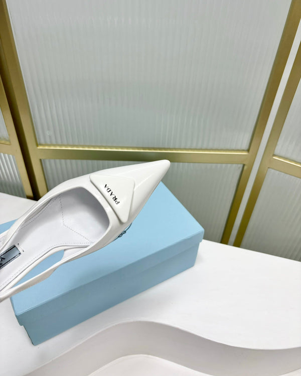 DÉCOLLETÉ SLINGBACK IN VERNICE PRA 75 BIANCO