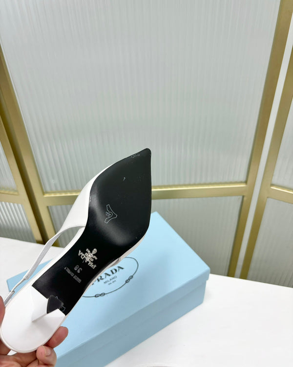 DÉCOLLETÉ SLINGBACK IN VERNICE PRA 75 BIANCO