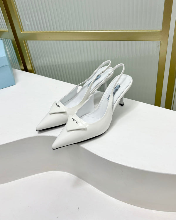 DÉCOLLETÉ SLINGBACK IN VERNICE PRA 75 BIANCO