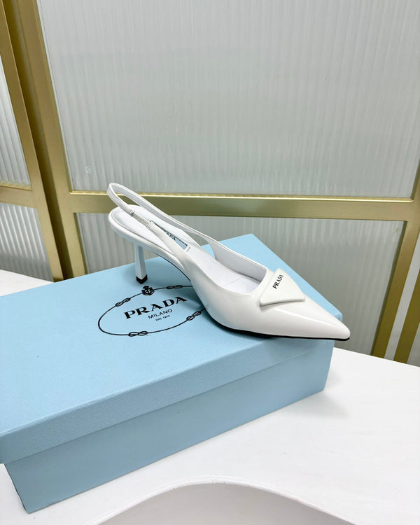 DÉCOLLETÉ SLINGBACK IN VERNICE PRA 75 BIANCO